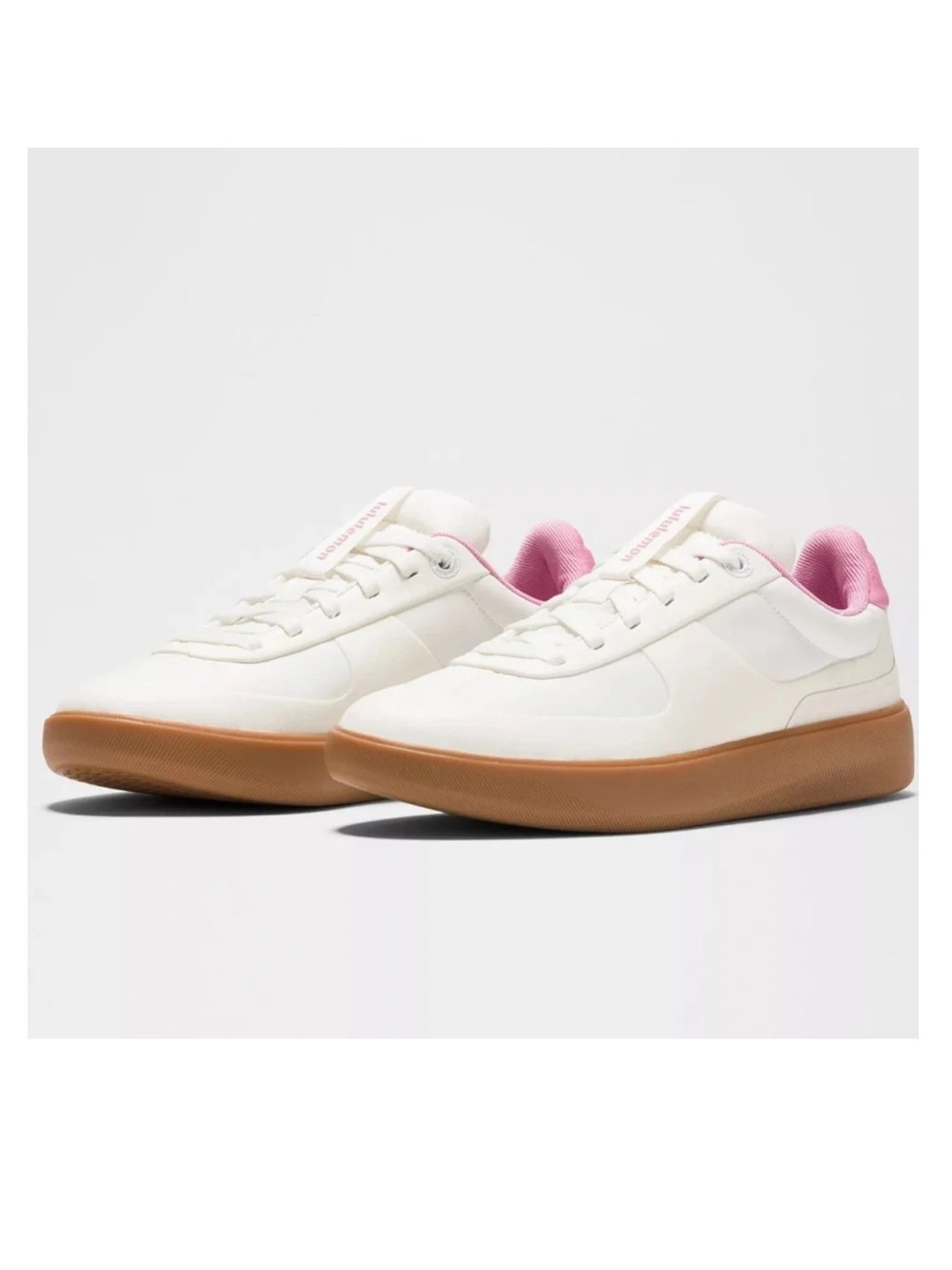 Lululemon Womens Cityverse Sneaker, White/ Filbert Tan/Pink Frosting